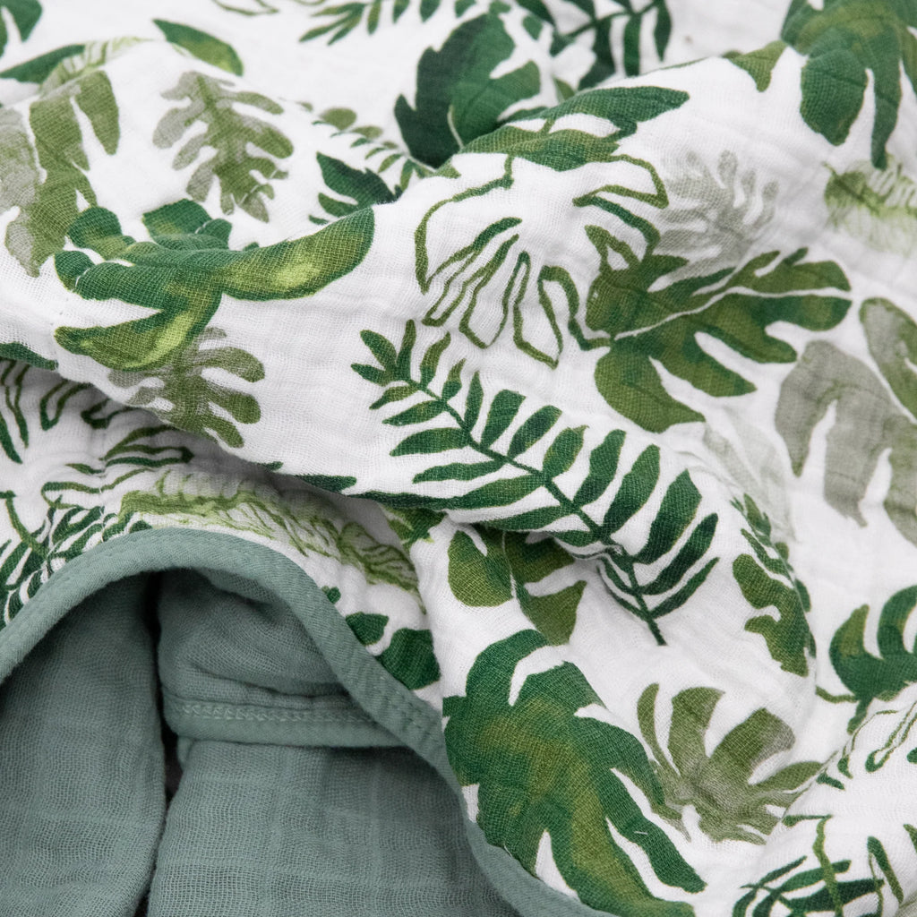 Original Cotton Muslin Quilt- Tropical Leaf