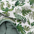 Original Cotton Muslin Quilt- Tropical Leaf
