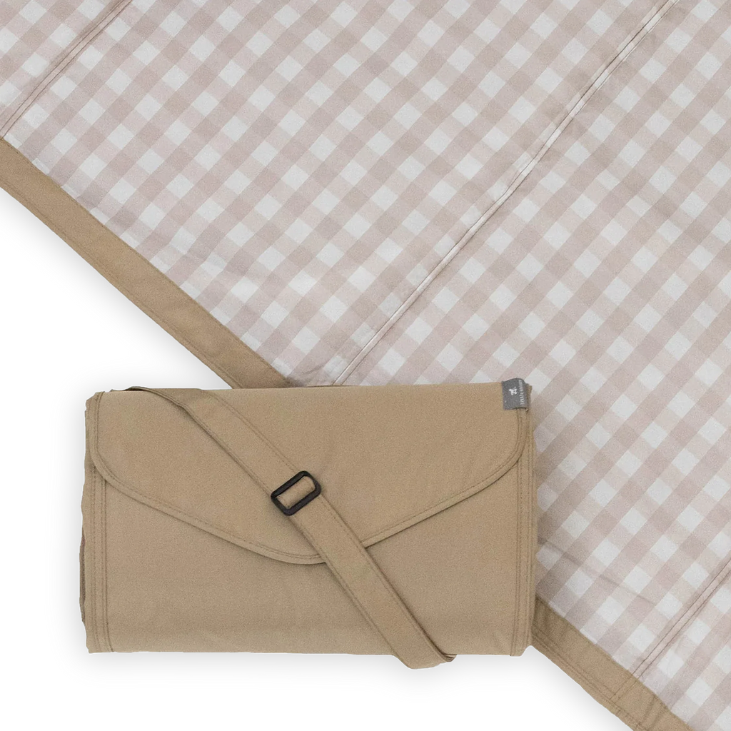 Outdoor Blanket- Beige Buffalo Check