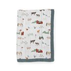 Cotton Muslin Baby Quilt- Farmyard