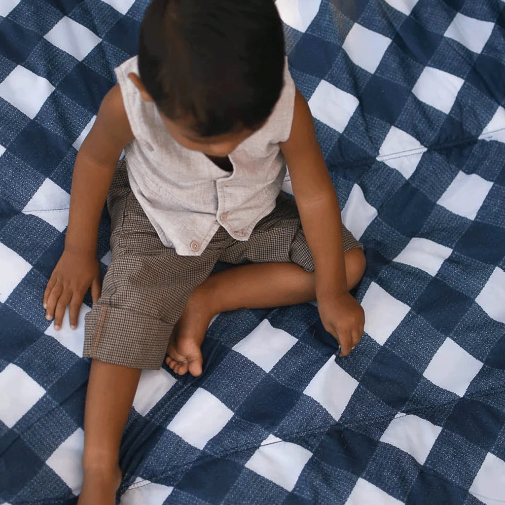 Outdoor Blanket- Navy Plaid