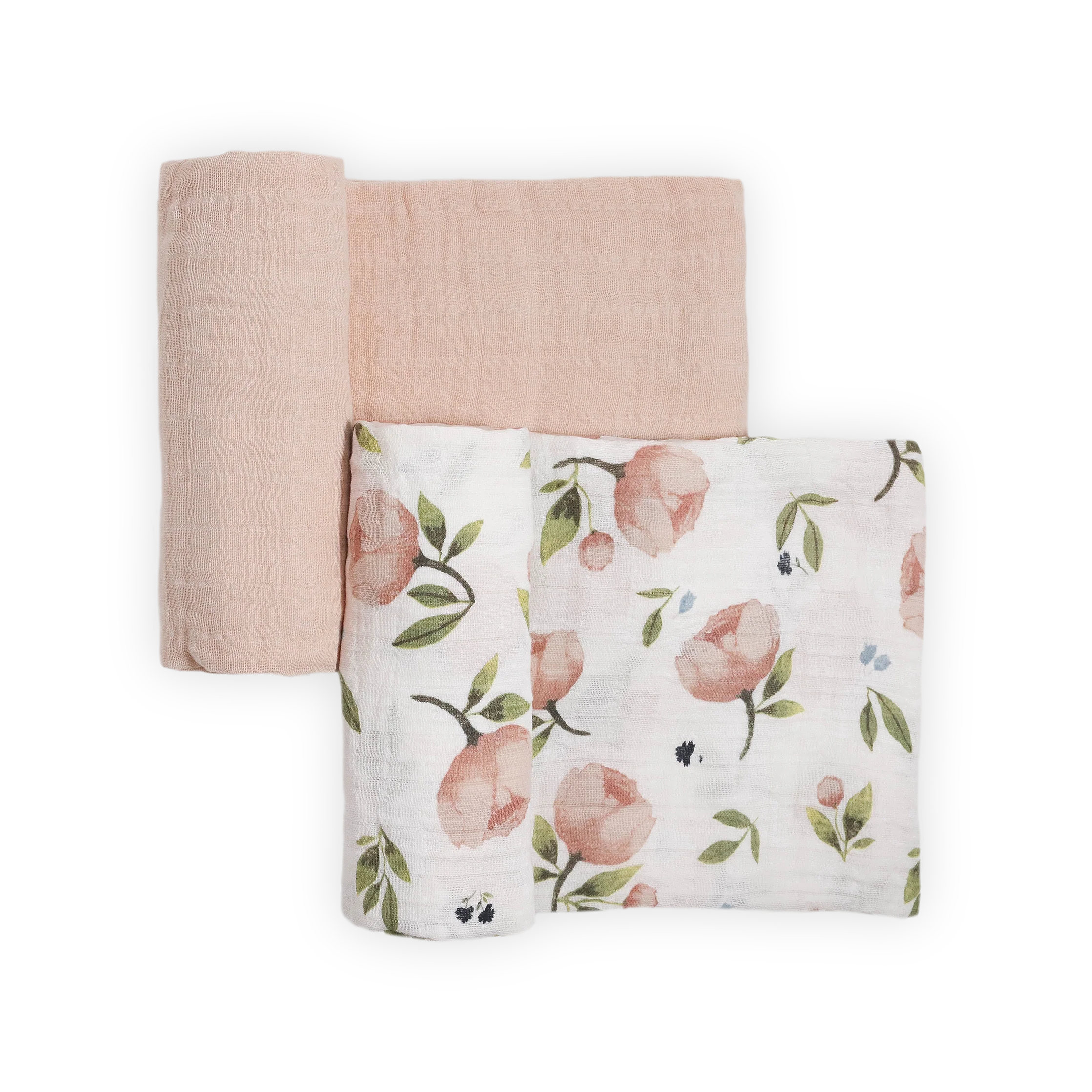 Organic Cotton Muslin Baby Swaddle 2 Pack- Watercolor Floret