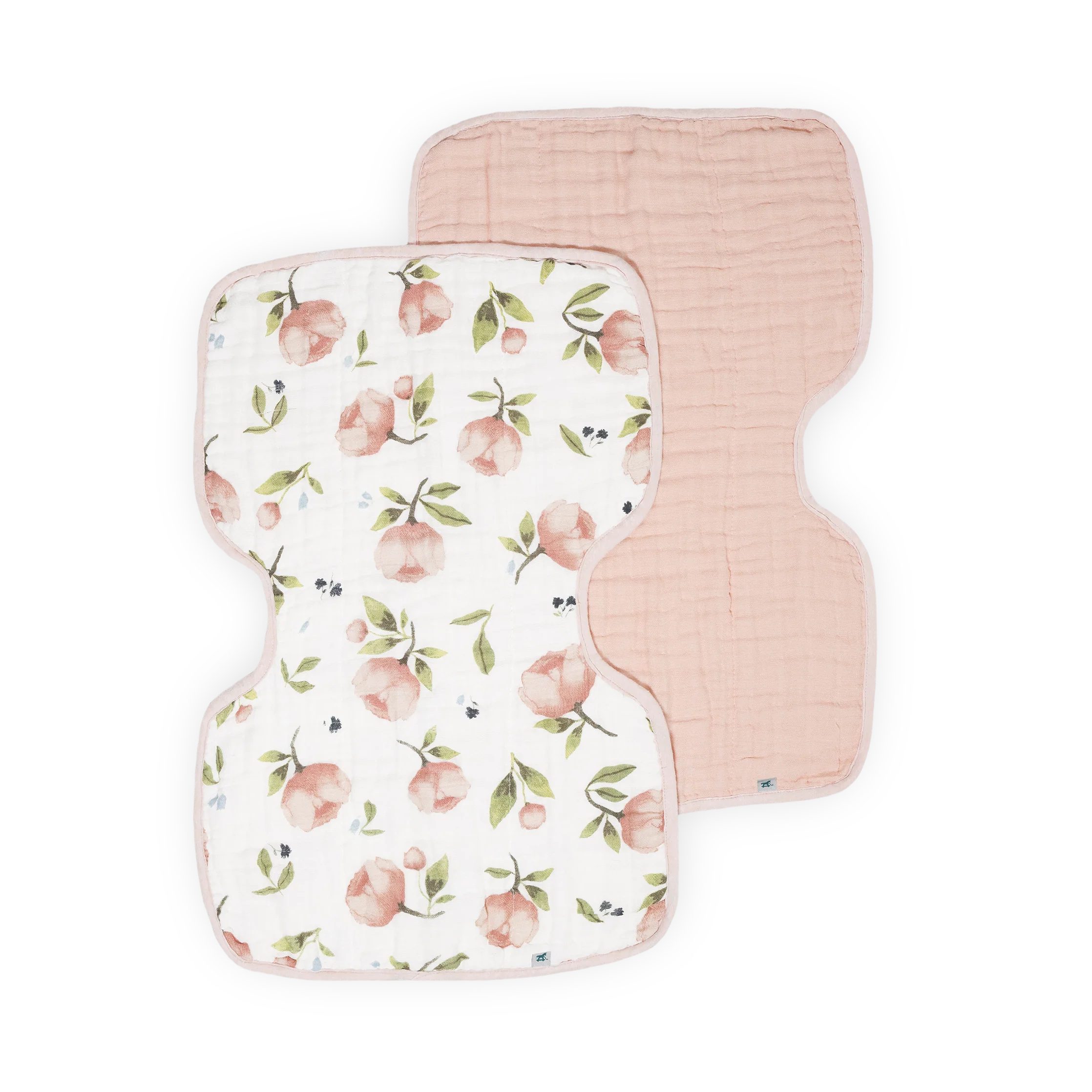 Organic Burp Cloth 2 Pack- Watercolor Floret + Rosie