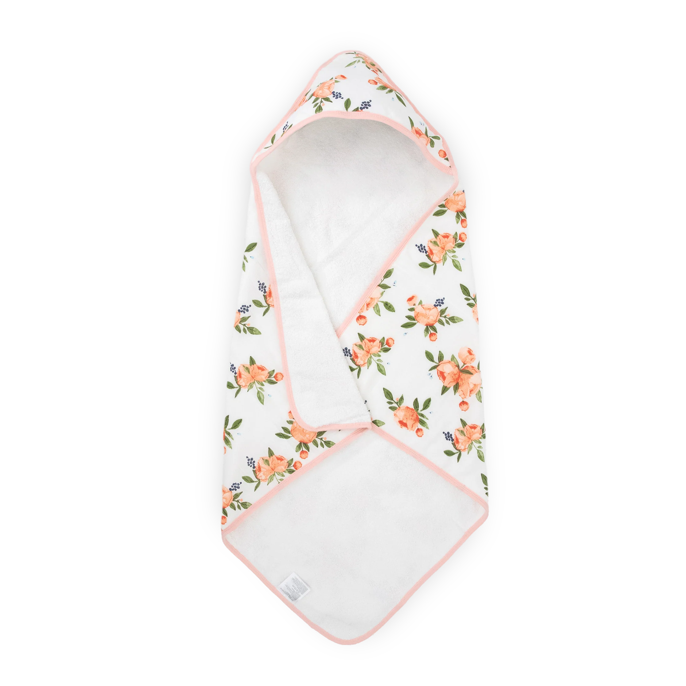 Cotton Hooded Infant Towel- Watercolor Roses