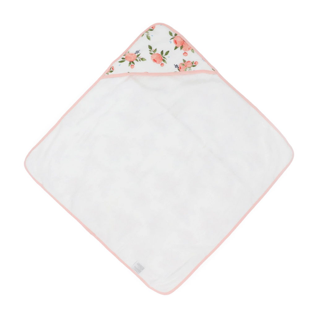 Cotton Hooded Infant Towel- Watercolor Roses