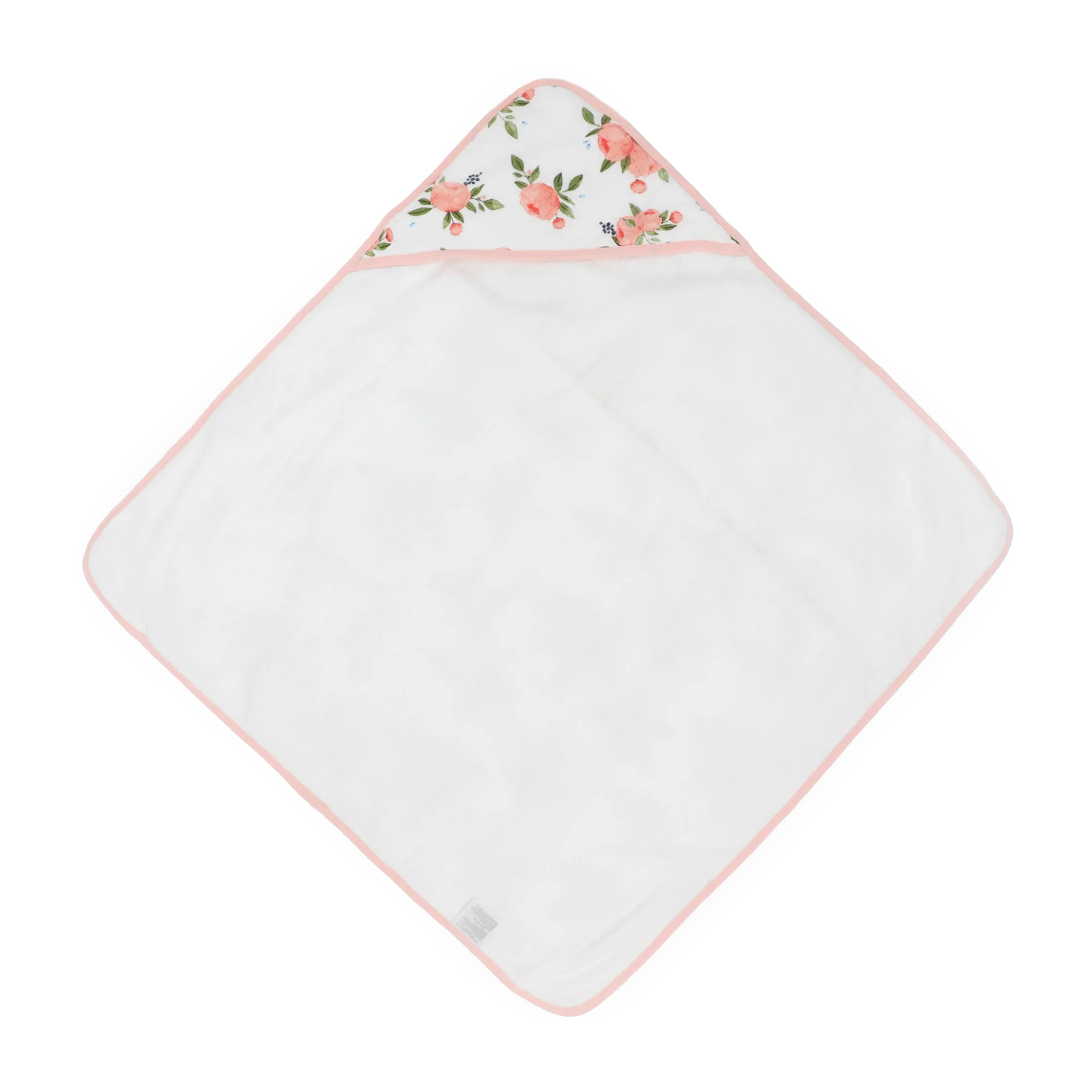Cotton Hooded Infant Towel- Watercolor Roses