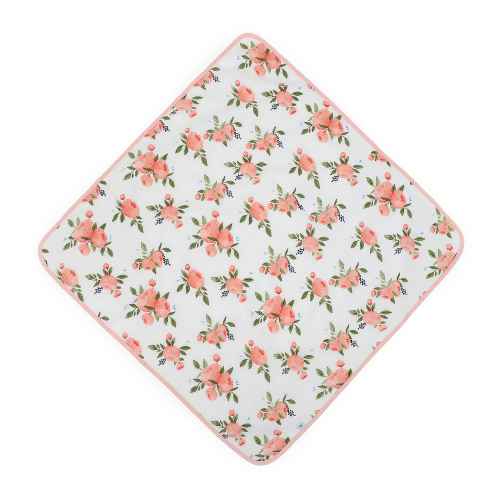 Cotton Hooded Infant Towel- Watercolor Roses