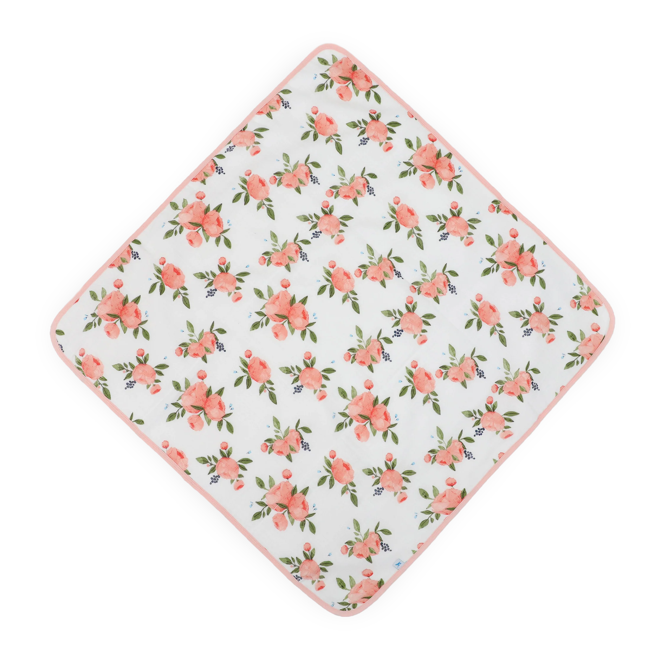 Cotton Hooded Infant Towel- Watercolor Roses