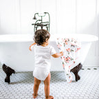 Cotton Hooded Infant Towel- Watercolor Roses