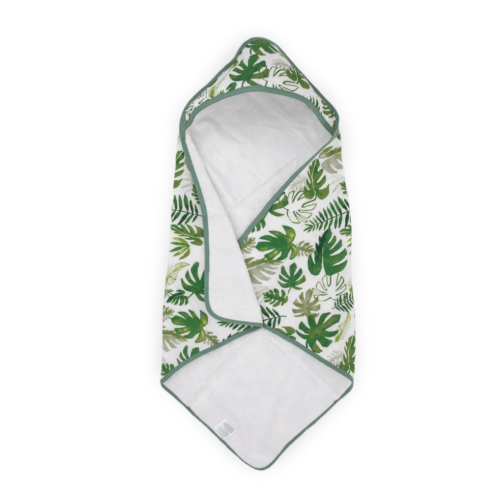 Cotton Hooded Infant Towel- Tropical Leaf