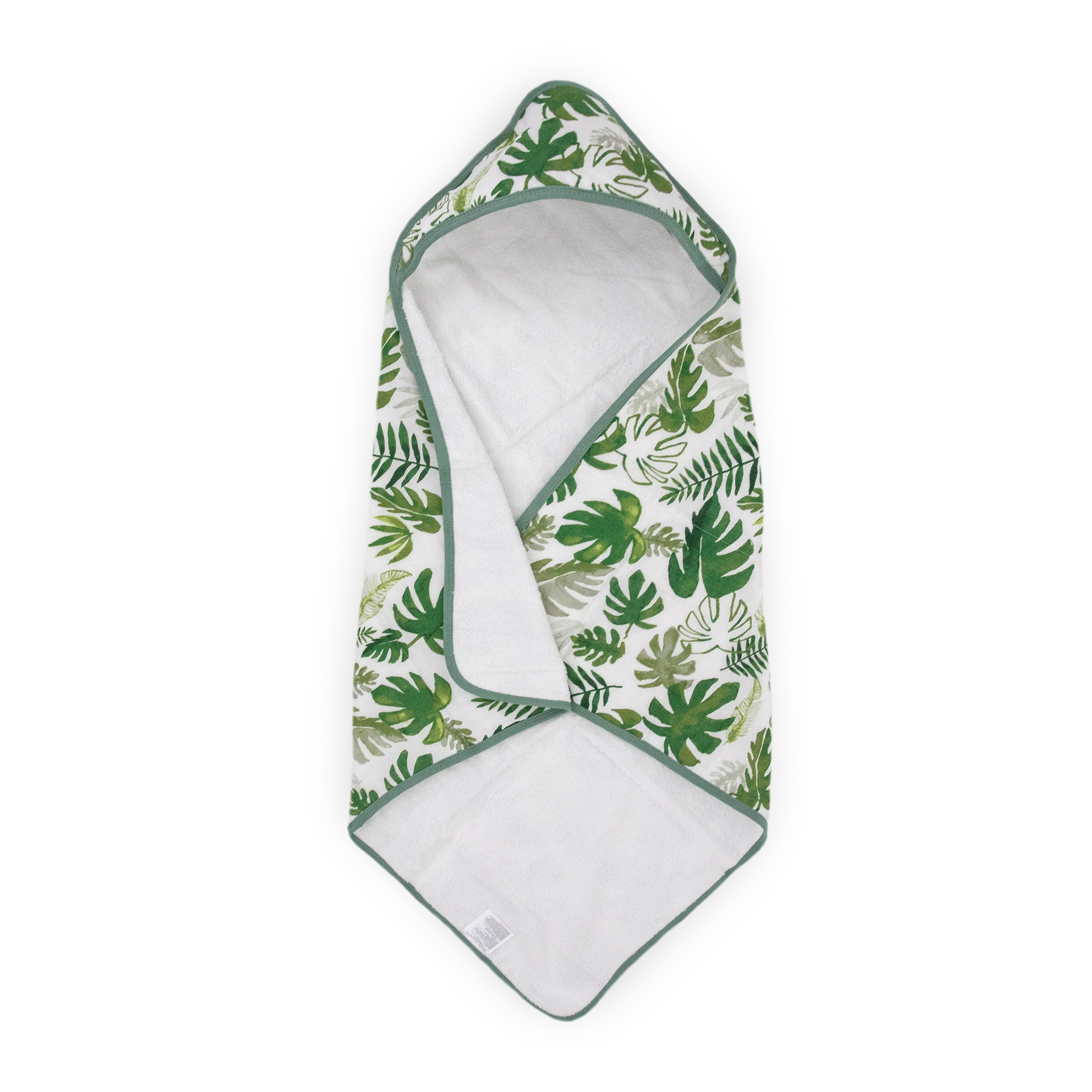 Cotton Hooded Infant Towel- Tropical Leaf
