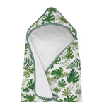 Cotton Hooded Infant Towel- Tropical Leaf