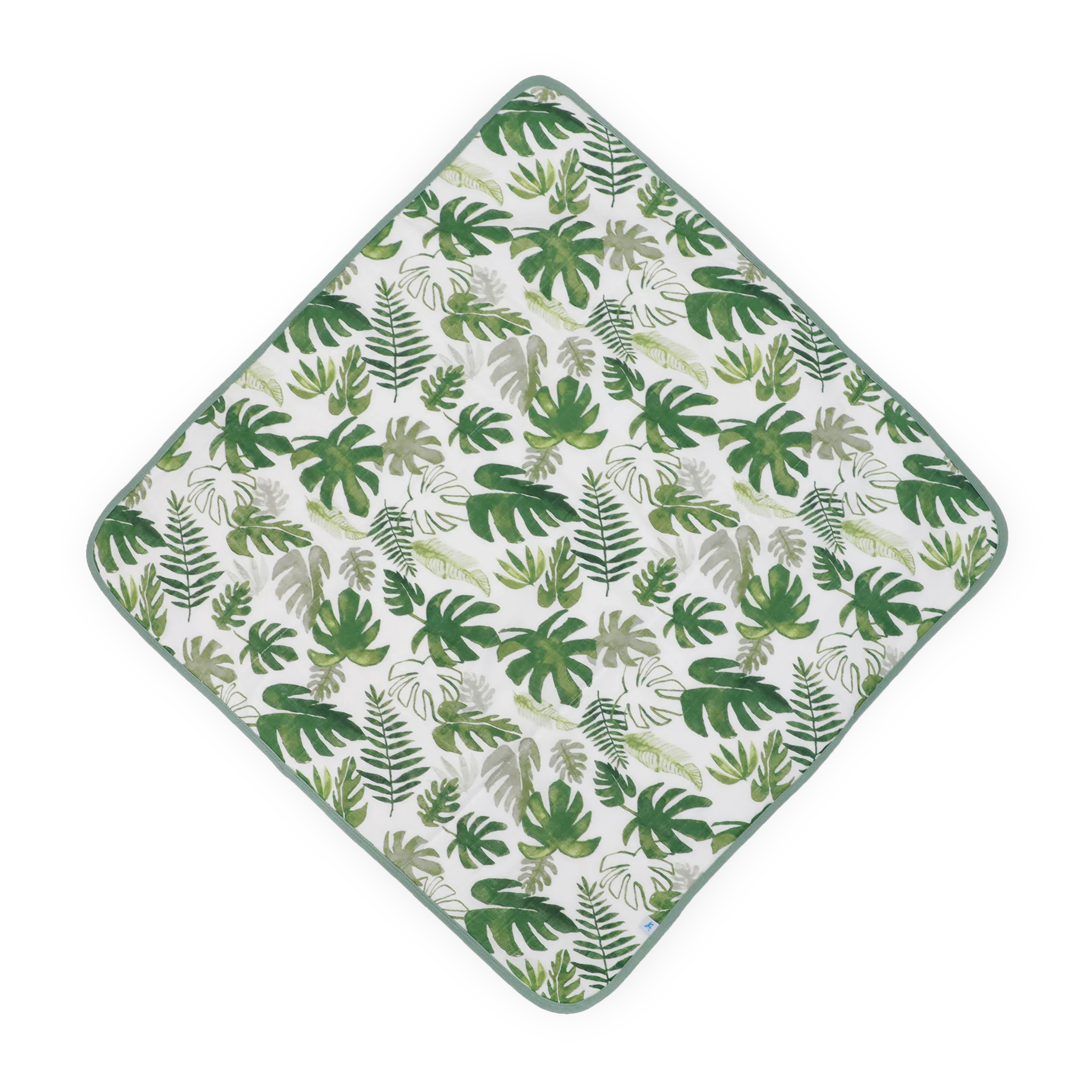 Cotton Hooded Infant Towel- Tropical Leaf