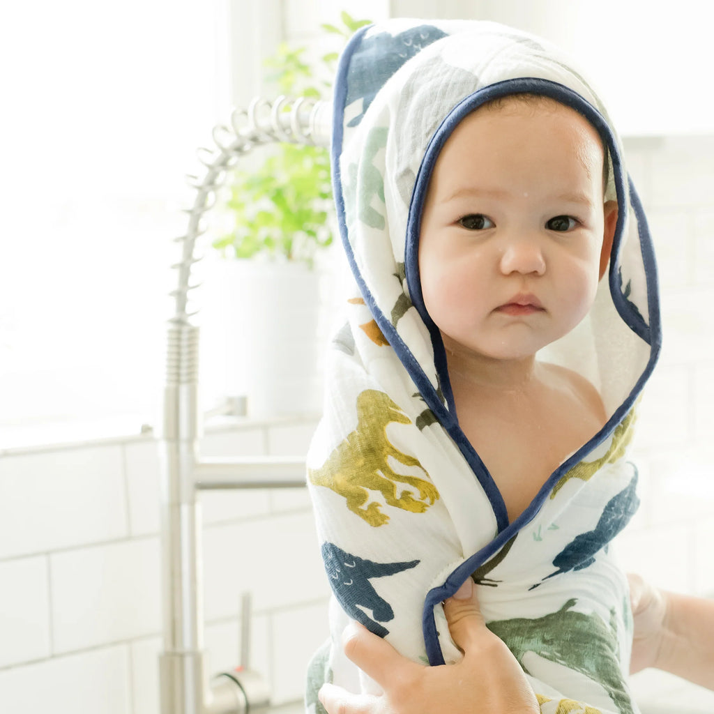 Cotton Infant Hooded Towel- Dino Friends