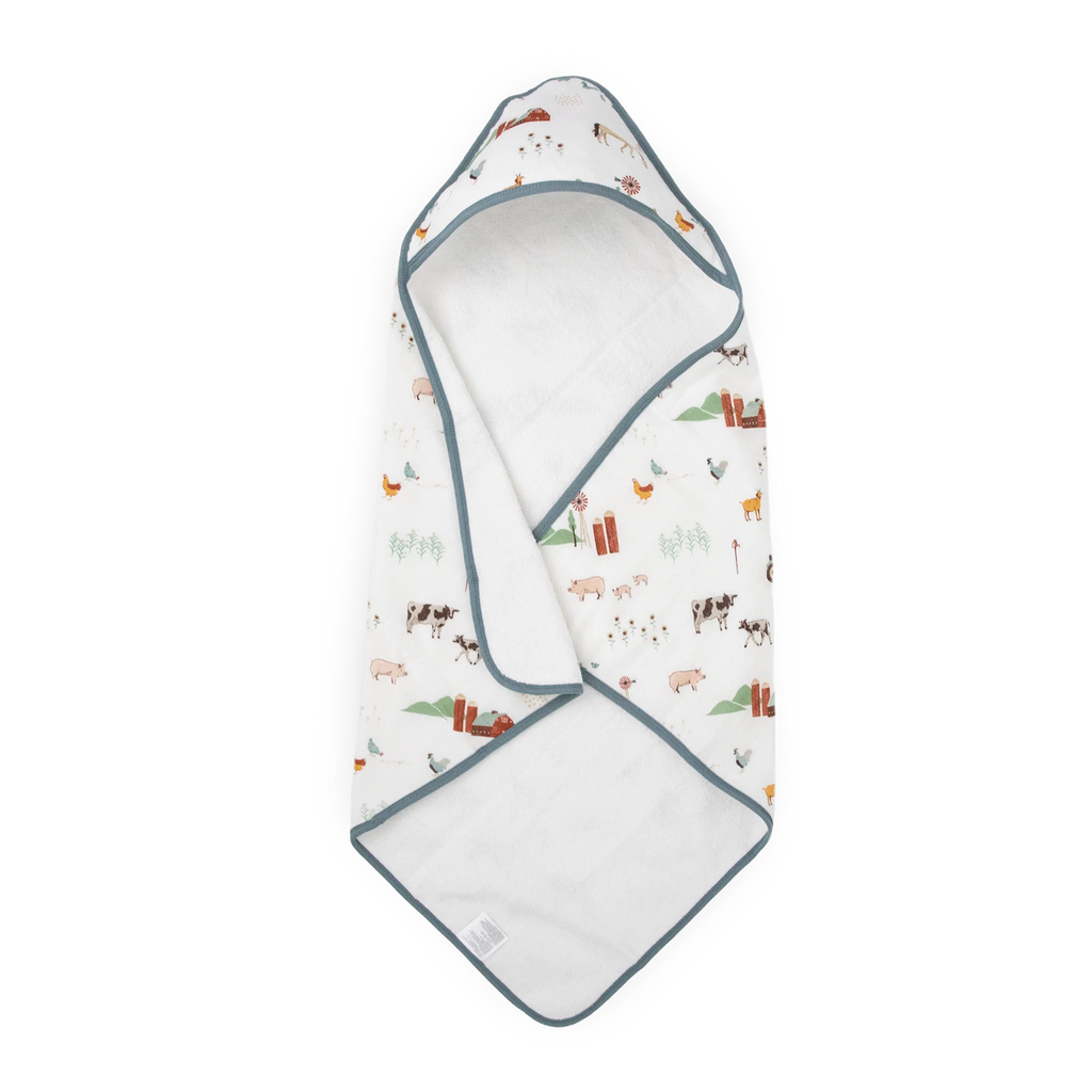Cotton Hooded Infant Towel- Farmyard