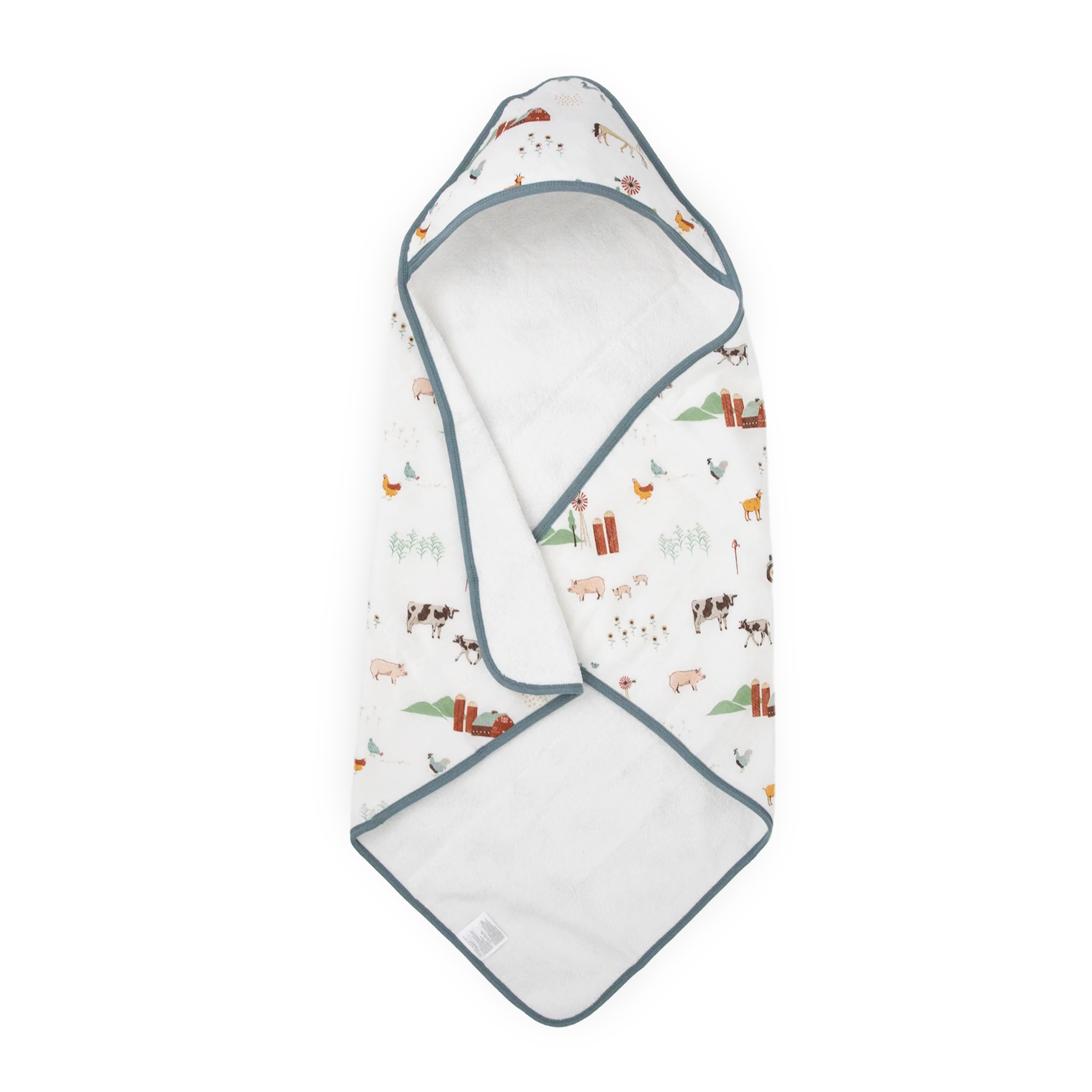 Cotton Hooded Infant Towel- Farmyard