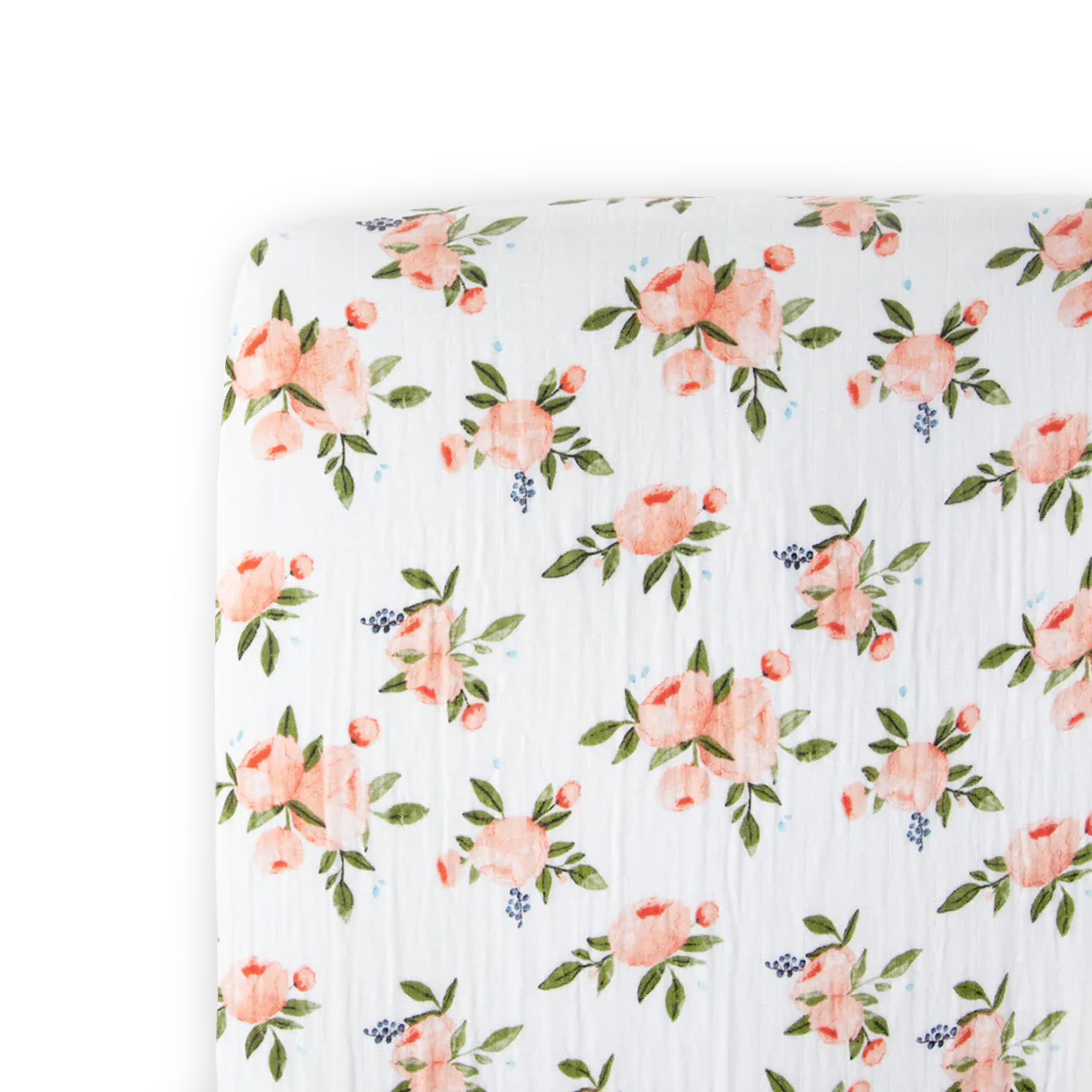 Cotton Muslin Crib Sheet- Watercolor Roses