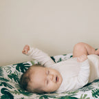 Cotton Muslin Changing Pad Cover- Tropical Leaf