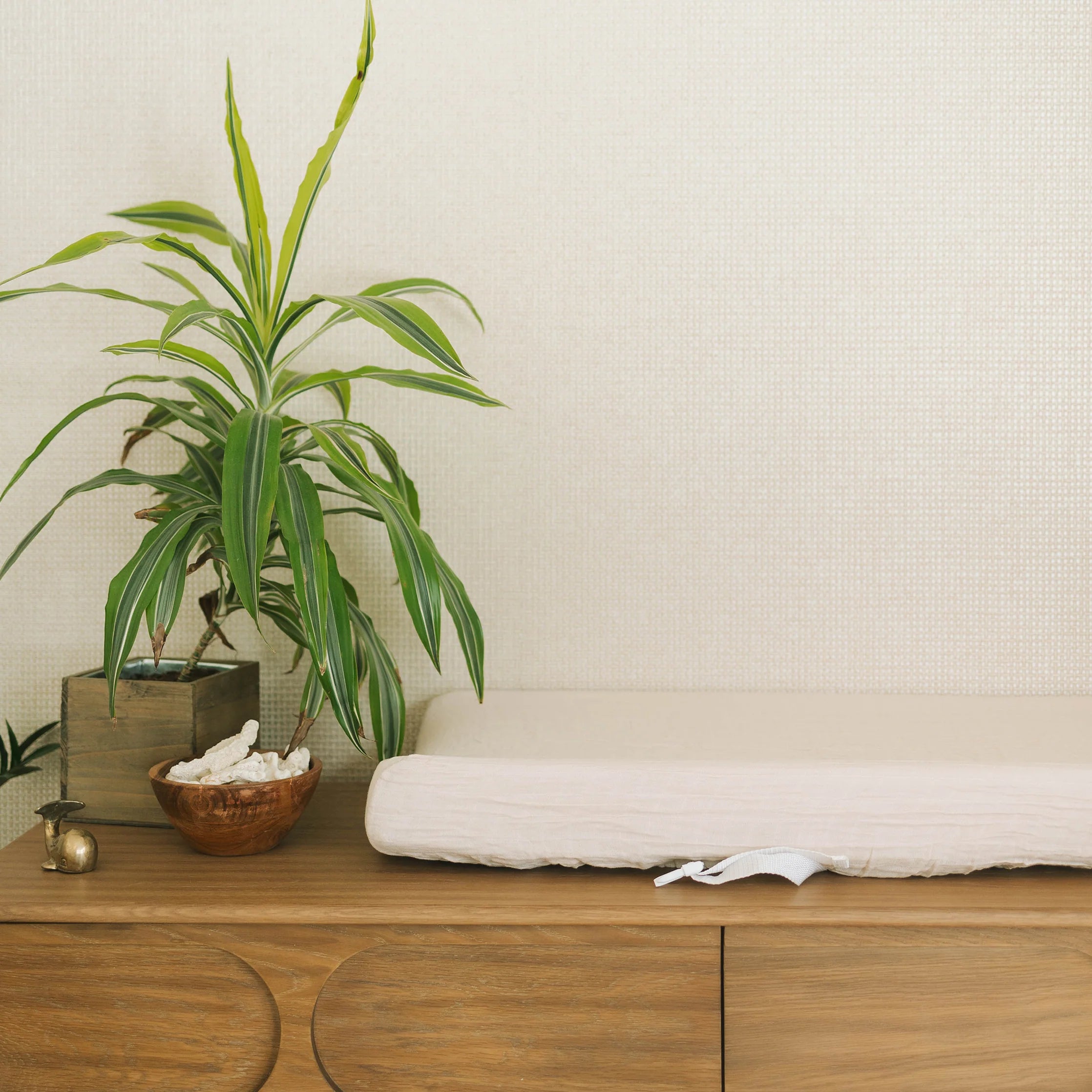 Cotton Muslin Changing Pad Cover- White