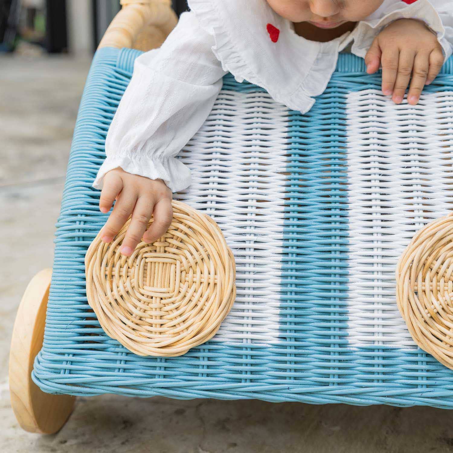 Handcrafted - Archie Storage Wagon - Rattan Wicker