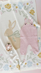 Blanket Pastel Bunny Cotton Baby Decor Gift Spring