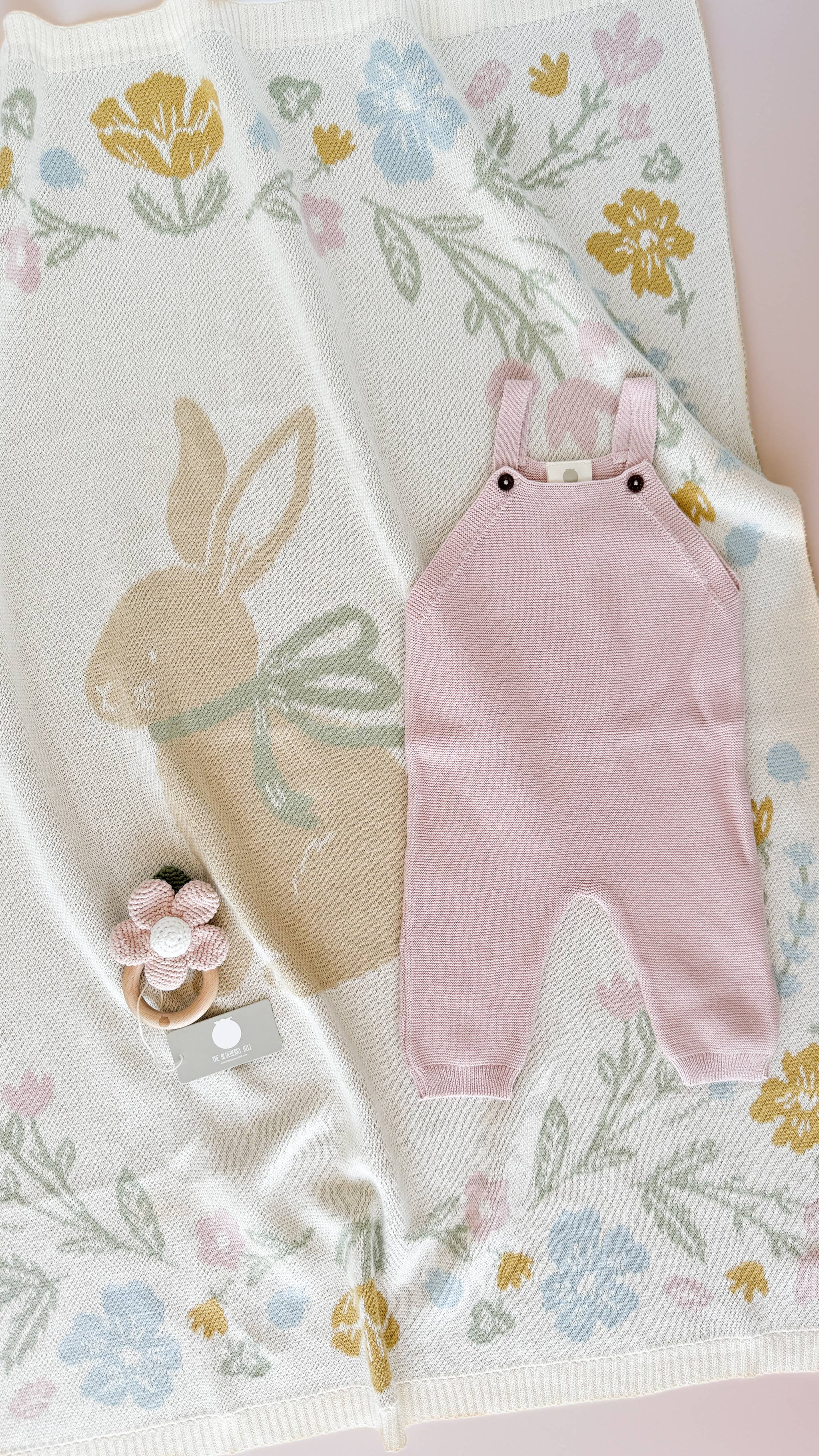Blanket Pastel Bunny Cotton Baby Decor Gift Spring