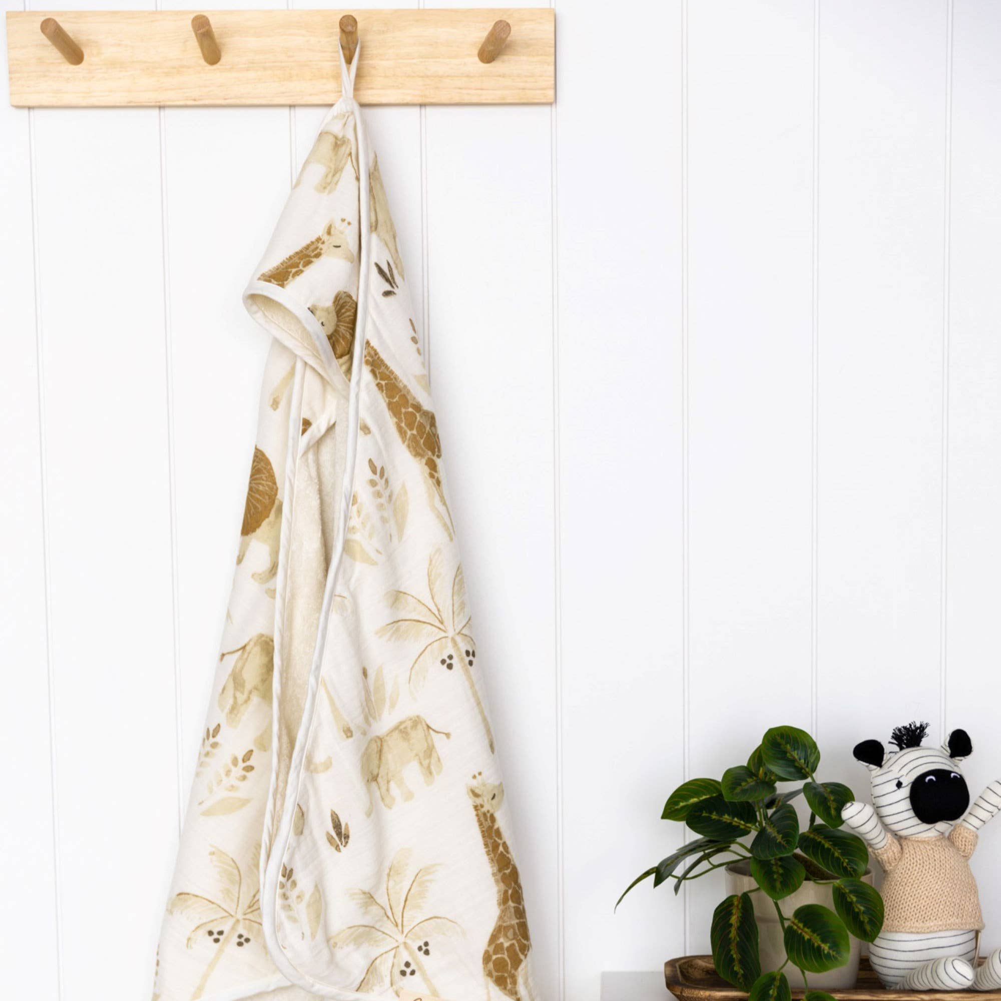 Kendi Baby Hooded Towel (Safari Animal)