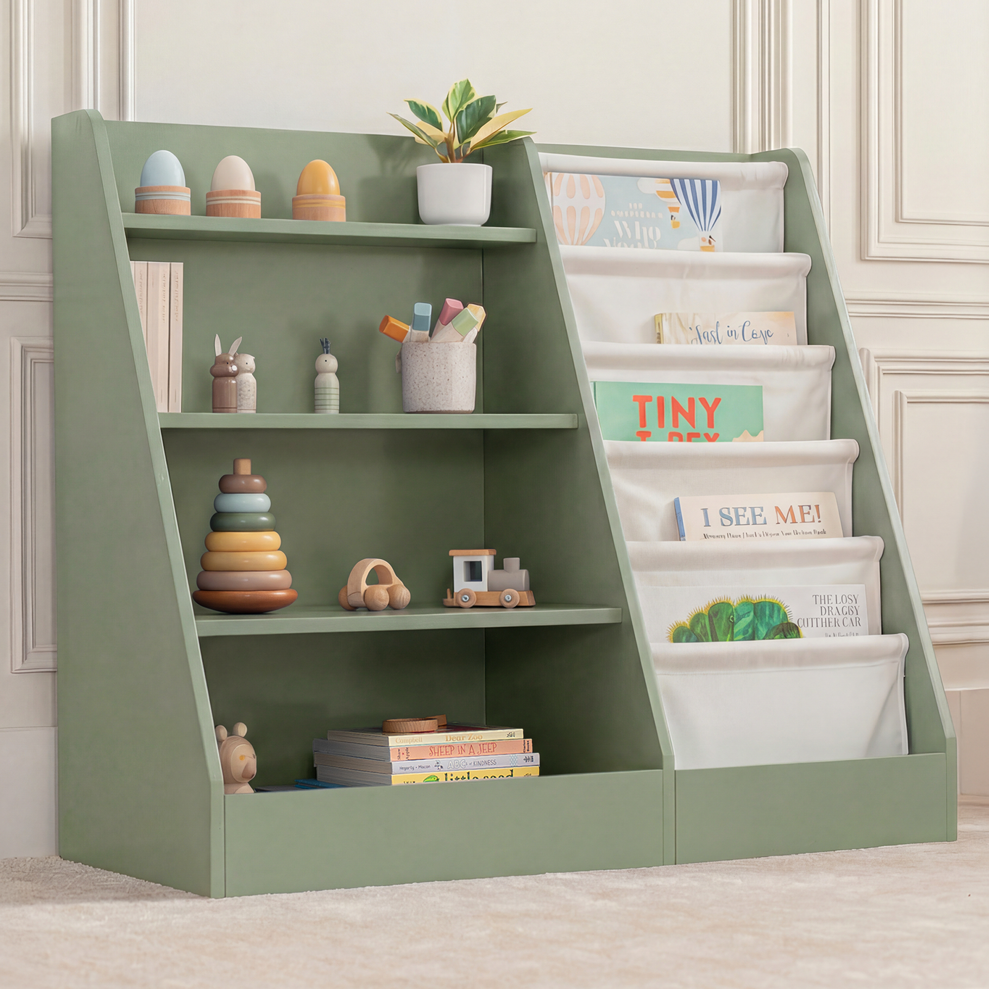 Kids Montessori Book Shelf, Shelves for Toys by Comfy Cubs
