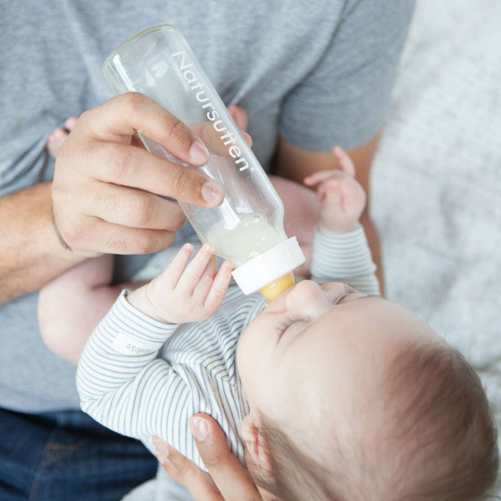 Set of Two Natursutten Glass Baby Bottles (Small & Large)