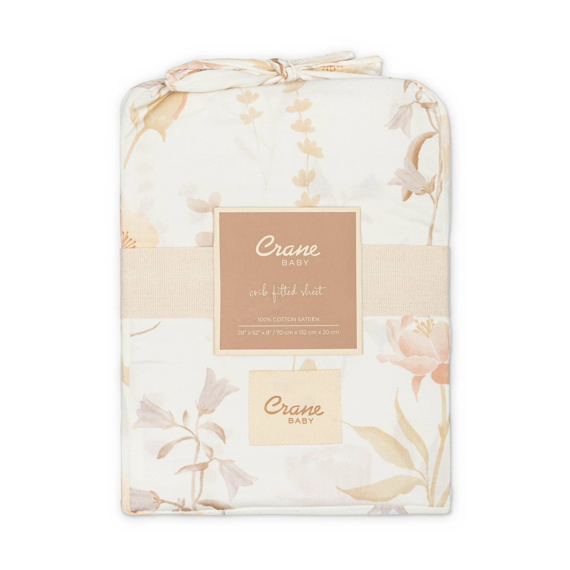 Violet Floral 100% Cotton Sateen Fitted Crib Sheet