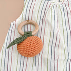 Teether Orange Cotton Rattle Fruit Baby Clementine Pumpkin