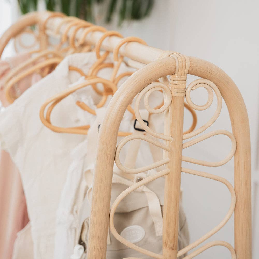 Handcrafted - Belle Kids Clothing Rack - Rattan Wicker