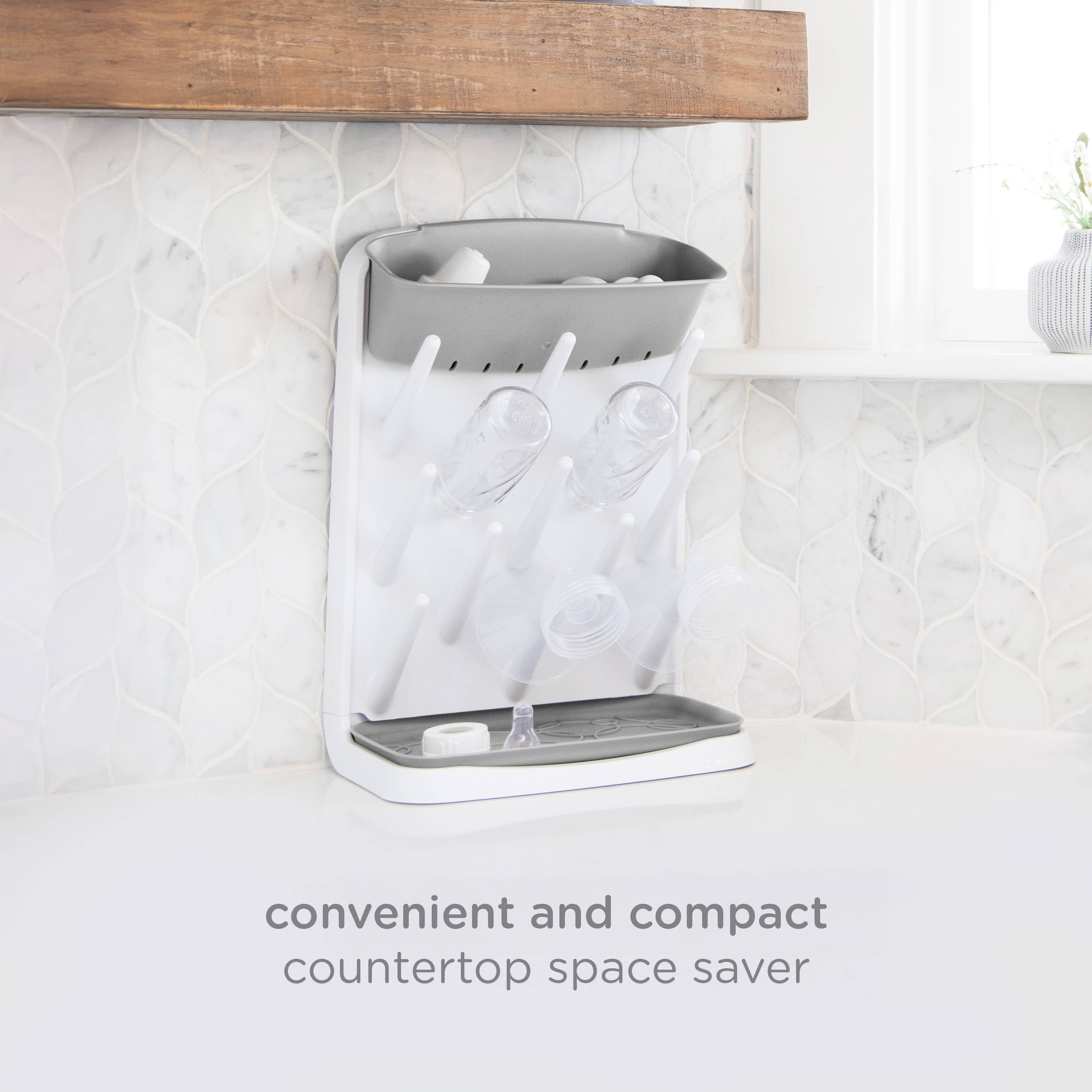 Gray Vertical Bottle Drying Rack