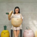 Handcrafted - Apple Basket (Natural) Medium - Rattan Wicker