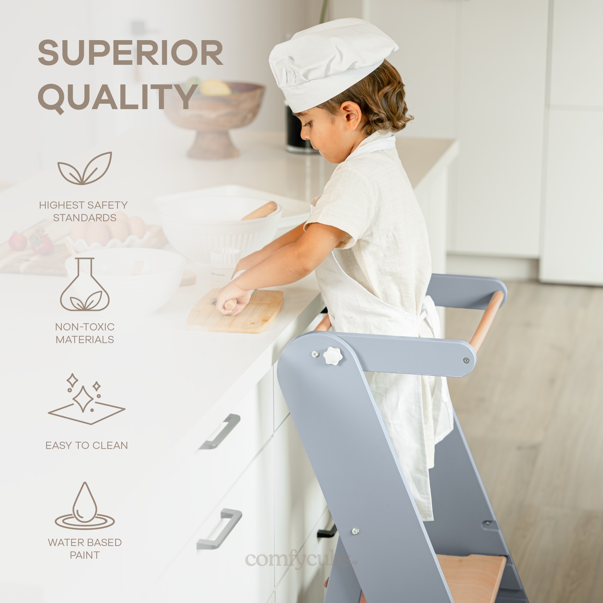 Kids Step Stool for Ages 3+ by Comfy Cubs