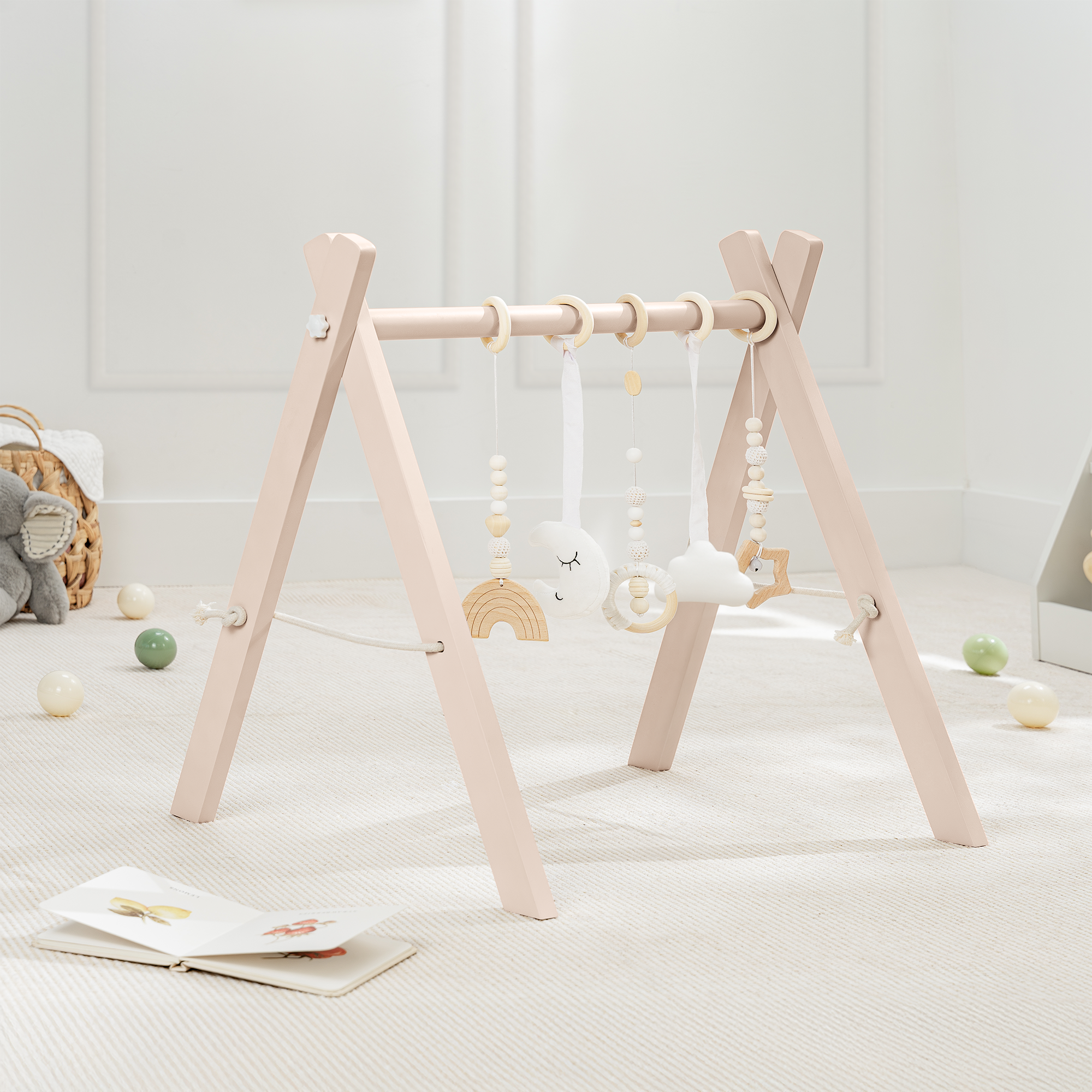 Wooden Baby Play Gym, Baby Activity Gym by Comfy Cubs