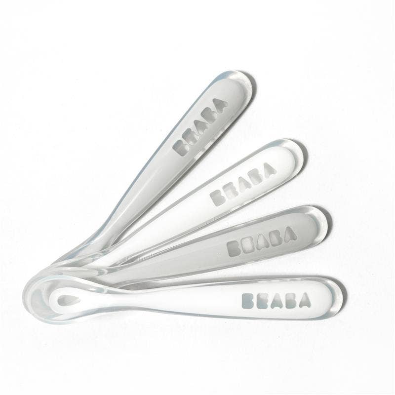 BEABA Baby's First Foods Silicone Spoons - Set of 4 in Cloud
