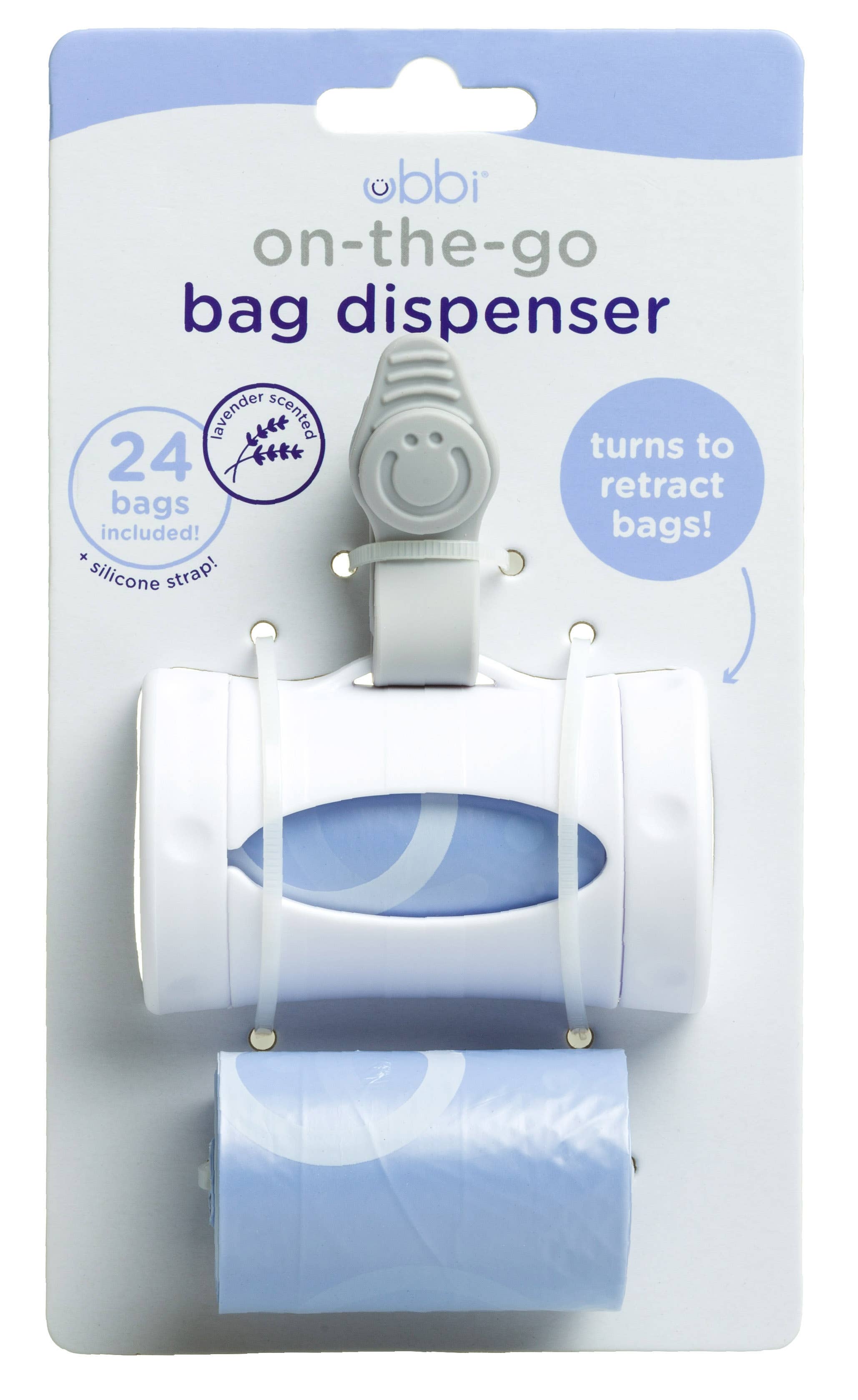 White Retractable On-the-Go Bag Dispenser