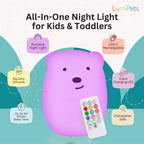 LumiPets® Benny the Bear- Children's Touch Night Light