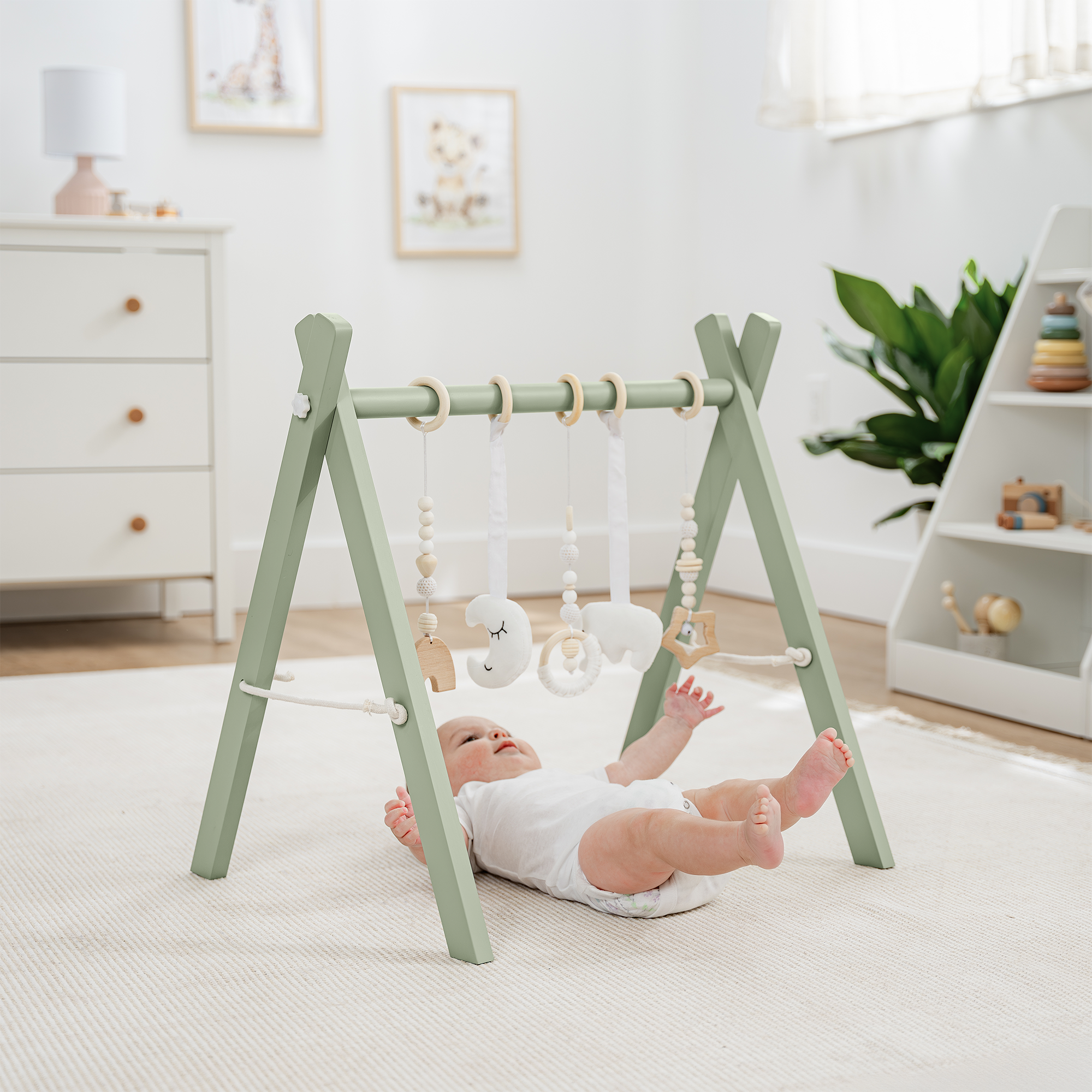 Wooden Baby Play Gym, Baby Activity Gym by Comfy Cubs
