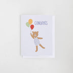 Greeting Card Congrats Balloon Bear Baby Shower Birthday