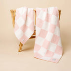 Chenille Blanket- Blush Check