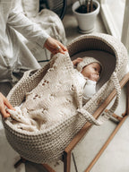 Baby Blanket Hand-Knitted Pointelle