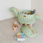 Handcrafted- Dinosaur Storage Basket (Large) -Rattan Wicker