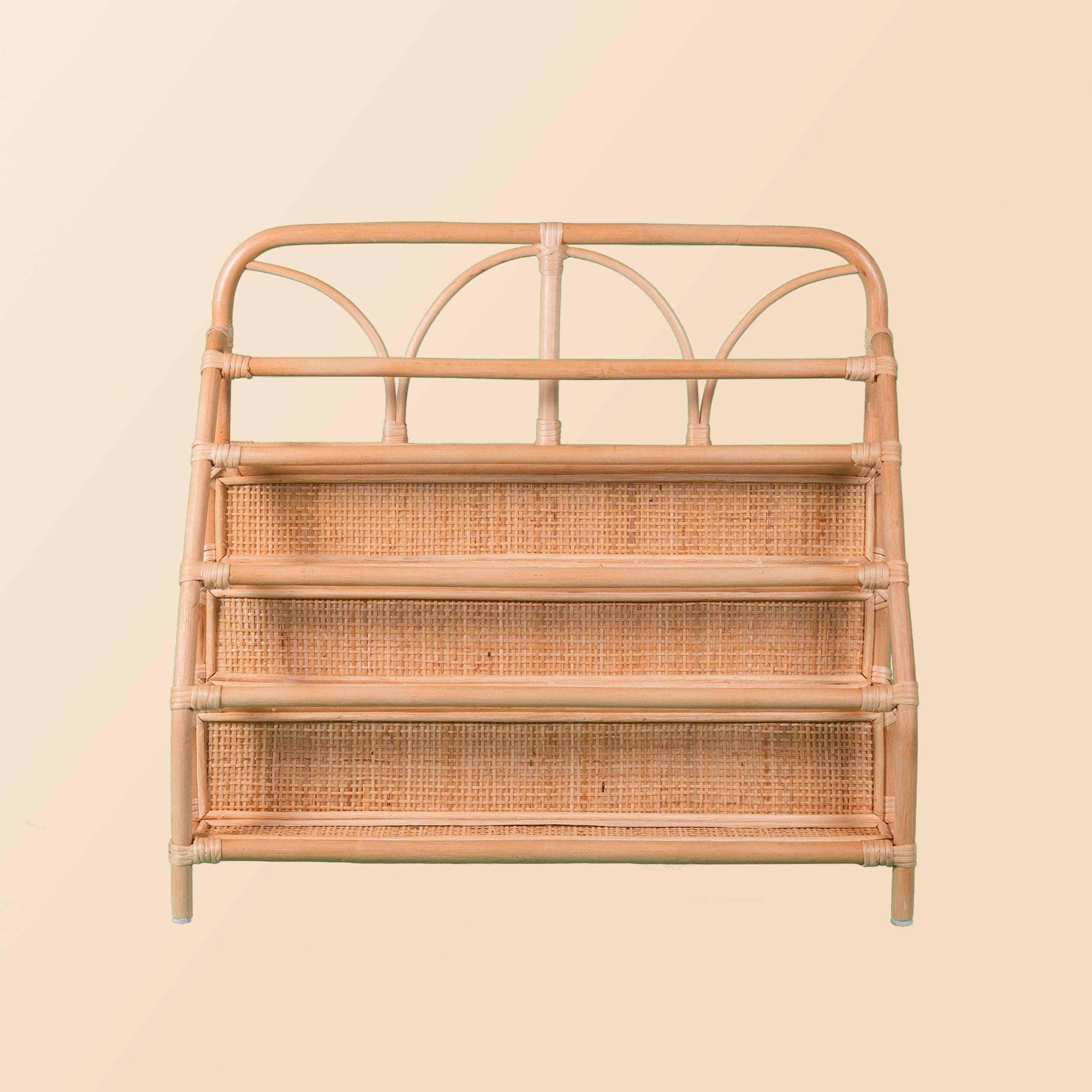 Handcrafted - Elena Kids Montessori Bookshelf -Rattan Wicker