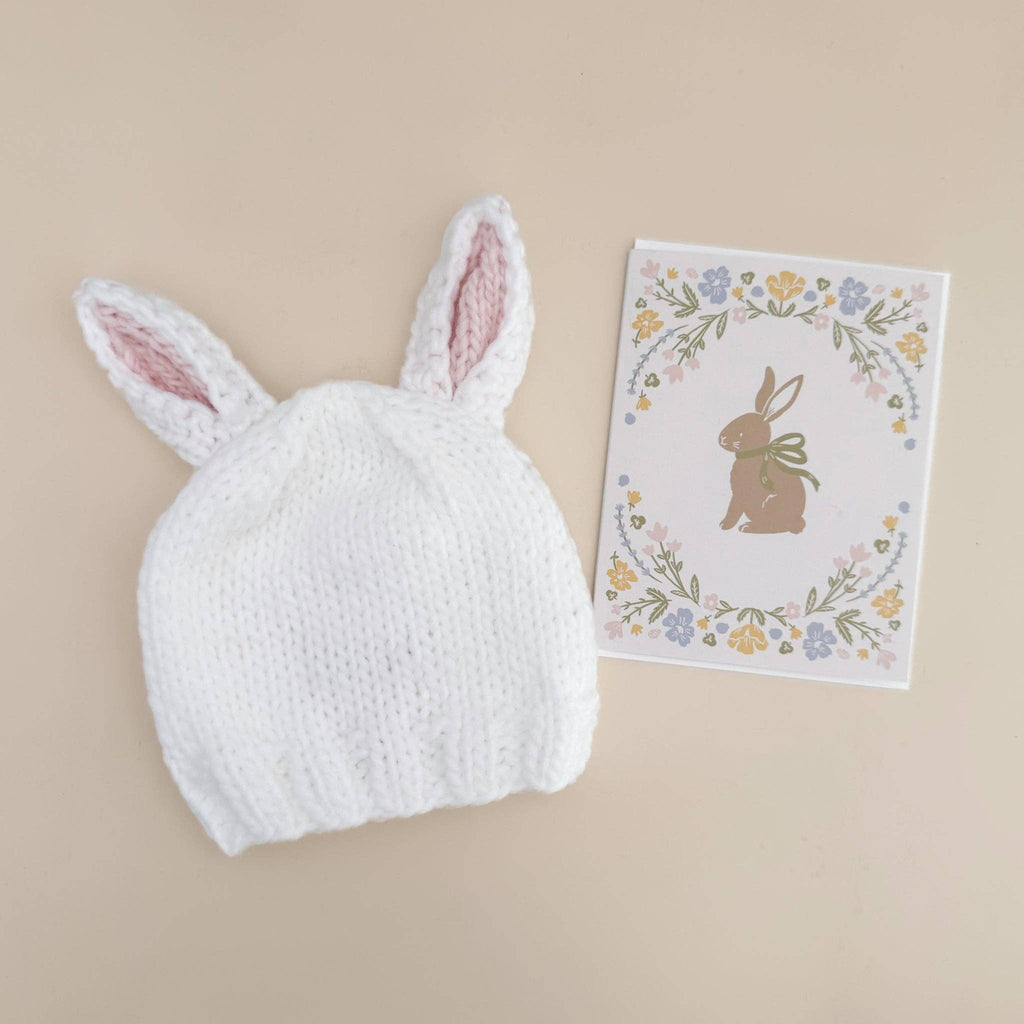 Greeting Card Pastel Floral Bunny Baby Congrats
