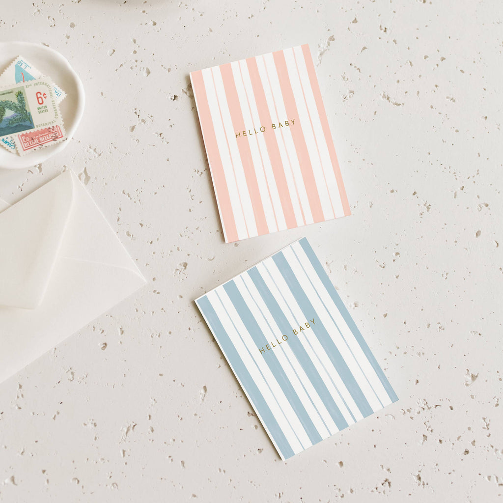 Baby Stripes Pink Mini Card
