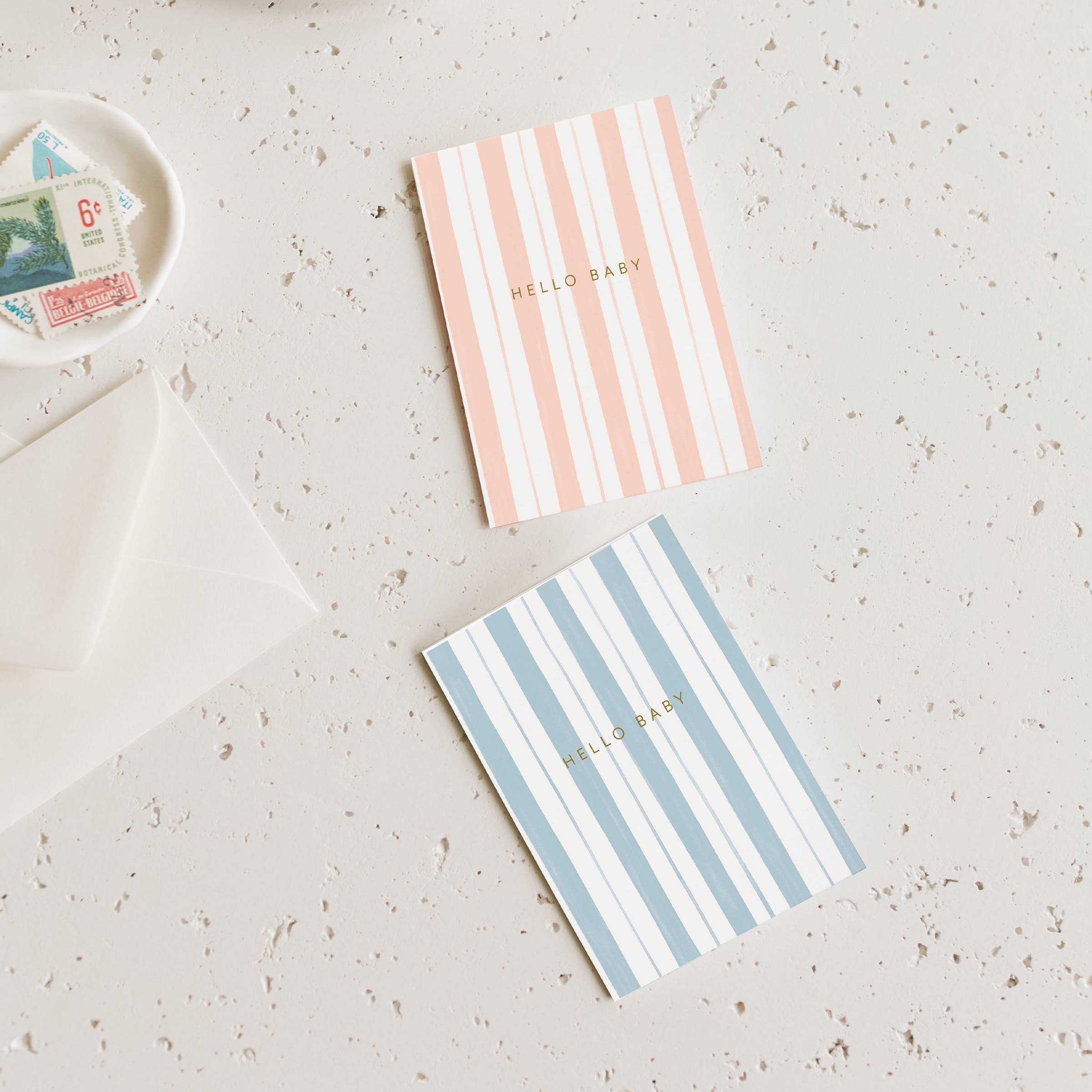 Baby Stripes Blue Mini Card