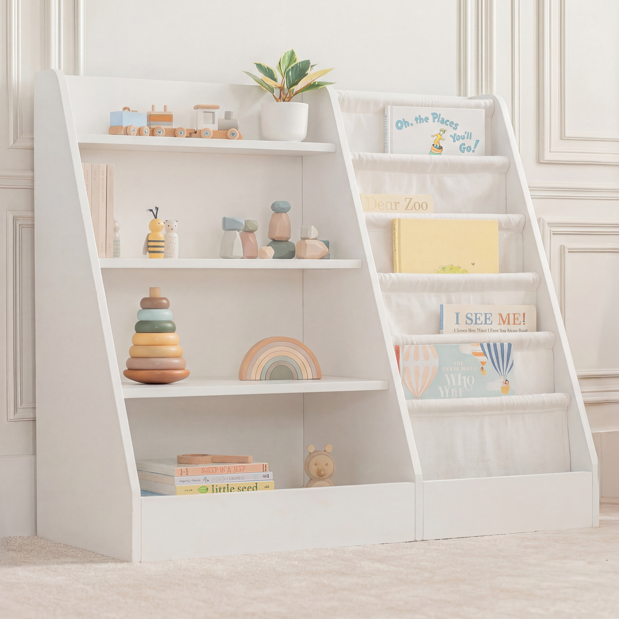 Kids Montessori Book Shelf, Shelves for Toys by Comfy Cubs