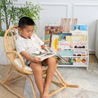 Handcrafted- Elena Kids Montessori Bookshelf (White) -Rattan